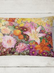 12 in x 16 in  Outdoor Throw Pillow Autumn Floral by Anne Searle Canvas Fabric Decorative Pillow