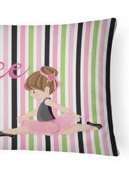 12 in x 16 in  Outdoor Throw Pillow Ballet Dance is my Life Brunette Canvas Fabric Decorative Pillow
