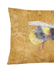 12 in x 16 in  Outdoor Throw Pillow Bee on Gold Canvas Fabric Decorative Pillow