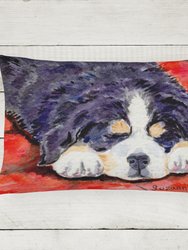 12 in x 16 in  Outdoor Throw Pillow Bernese Mountain Dog Canvas Fabric Decorative Pillow