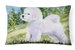 12 in x 16 in  Outdoor Throw Pillow Bichon Frise Canvas Fabric Decorative Pillow