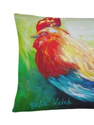 12 in x 16 in  Outdoor Throw Pillow Bird - Rooster Chief Big Feathers Canvas Fabric Decorative Pillow