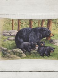 12 in x 16 in  Outdoor Throw Pillow Black Bears by Daphne Baxter Canvas Fabric Decorative Pillow