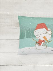 12 in x 16 in  Outdoor Throw Pillow Black Maltese Snowman Christmas Canvas Fabric Decorative Pillow