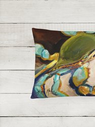 12 in x 16 in  Outdoor Throw Pillow Blue Crab Canvas Fabric Decorative Pillow