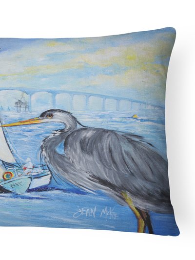Caroline's Treasures 12 in x 16 in  Outdoor Throw Pillow Blue Heron Sailboats Dog River Bridge Canvas Fabric Decorative Pillow product