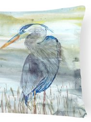 12 in x 16 in  Outdoor Throw Pillow Blue Heron Watercolor Canvas Fabric Decorative Pillow