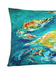 12 in x 16 in  Outdoor Throw Pillow By Chance Crab in Aqua blue Canvas Fabric Decorative Pillow