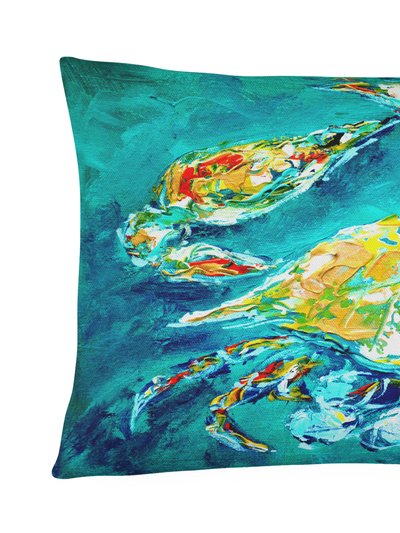 Caroline's Treasures 12 in x 16 in  Outdoor Throw Pillow By Chance Crab in Aqua blue Canvas Fabric Decorative Pillow product