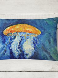 12 in x 16 in  Outdoor Throw Pillow Calm Water Jellyfish Canvas Fabric Decorative Pillow