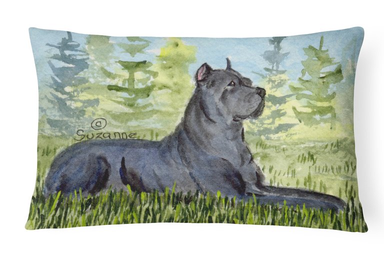 12 in x 16 in  Outdoor Throw Pillow Cane Corso Canvas Fabric Decorative Pillow