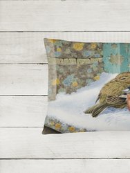 12 in x 16 in  Outdoor Throw Pillow Chaffinches Canvas Fabric Decorative Pillow