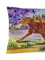 12 in x 16 in  Outdoor Throw Pillow Chesapeake Bay Retriever Canvas Fabric Decorative Pillow