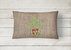 12 in x 16 in  Outdoor Throw Pillow Christmas Tree Fleur de lis on Faux Burlap Canvas Fabric Decorative Pillow