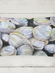 12 in x 16 in  Outdoor Throw Pillow Clam Quahog Shells Canvas Fabric Decorative Pillow