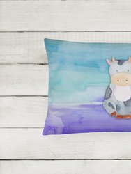 12 in x 16 in  Outdoor Throw Pillow Cow Watercolor Canvas Fabric Decorative Pillow