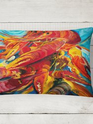 12 in x 16 in  Outdoor Throw Pillow Crawfish Canvas Fabric Decorative Pillow