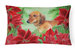 12 in x 16 in  Outdoor Throw Pillow Dachshund Poinsettas Canvas Fabric Decorative Pillow