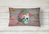12 in x 16 in  Outdoor Throw Pillow Day of the Dead Skull Flowers Canvas Fabric Decorative Pillow