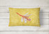 12 in x 16 in  Outdoor Throw Pillow Dragonfly on Yellow Canvas Fabric Decorative Pillow