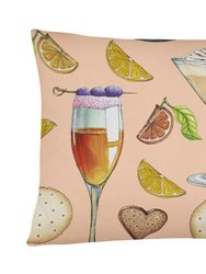 12 in x 16 in  Outdoor Throw Pillow Drinks and Cocktails Peach Canvas Fabric Decorative Pillow