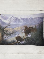 12 in x 16 in  Outdoor Throw Pillow Eagles by Daphne Baxter Canvas Fabric Decorative Pillow