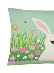 12 in x 16 in  Outdoor Throw Pillow Easter Bunny Rabbit Canvas Fabric Decorative Pillow