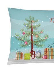 12 in x 16 in  Outdoor Throw Pillow Ecuadorian Hairless Dog Christmas Tree Canvas Fabric Decorative Pillow
