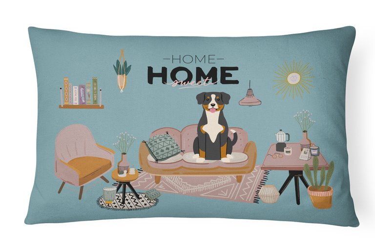 12 in x 16 in  Outdoor Throw Pillow Entlebucher Sweet Home Canvas Fabric Decorative Pillow