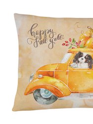 12 in x 16 in  Outdoor Throw Pillow Fall Harvest Tricolor Cavalier Spaniel Canvas Fabric Decorative Pillow
