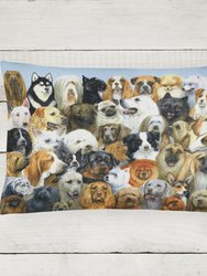 12 in x 16 in  Outdoor Throw Pillow  Fifty One Dogs Canvas Fabric Decorative Pillow