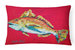 12 in x 16 in  Outdoor Throw Pillow Fish - Red Fish Woo Hoo Canvas Fabric Decorative Pillow