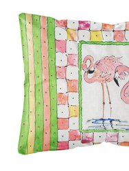 12 in x 16 in  Outdoor Throw Pillow Flamingo  Canvas Fabric Decorative Pillow