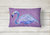 12 in x 16 in  Outdoor Throw Pillow Flamingo on Purple Canvas Fabric Decorative Pillow