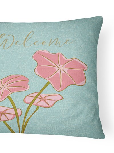 Caroline's Treasures 12 in x 16 in  Outdoor Throw Pillow Flamingo Welcome Canvas Fabric Decorative Pillow product