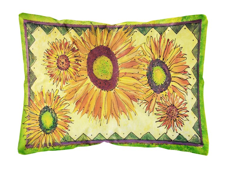 12 in x 16 in  Outdoor Throw Pillow Flower - Sunflower Canvas Fabric Decorative Pillow