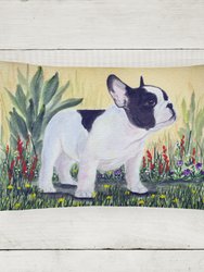 12 in x 16 in  Outdoor Throw Pillow French Bulldog Canvas Fabric Decorative Pillow