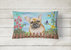 12 in x 16 in  Outdoor Throw Pillow French Bulldog Spring Canvas Fabric Decorative Pillow