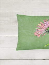 12 in x 16 in  Outdoor Throw Pillow Gerber Daisy Pink Canvas Fabric Decorative Pillow