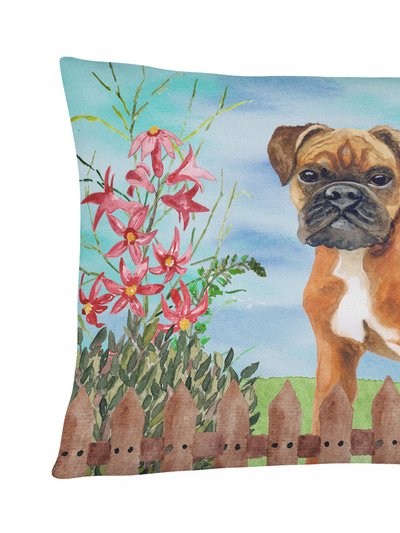 Caroline's Treasures 12 in x 16 in  Outdoor Throw Pillow German Boxer Spring Canvas Fabric Decorative Pillow product