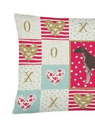12 in x 16 in  Outdoor Throw Pillow German Shorthaired Pointer Love Canvas Fabric Decorative Pillow