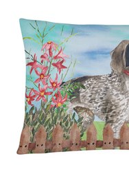 12 in x 16 in  Outdoor Throw Pillow German Shorthaired Pointer Spring Canvas Fabric Decorative Pillow