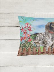 12 in x 16 in  Outdoor Throw Pillow German Shorthaired Pointer Spring Canvas Fabric Decorative Pillow