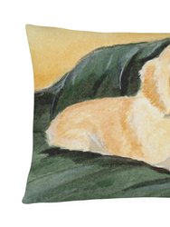 12 in x 16 in  Outdoor Throw Pillow Golden Retriever Canvas Fabric Decorative Pillow