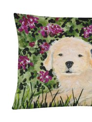 12 in x 16 in  Outdoor Throw Pillow Golden Retriever Canvas Fabric Decorative Pillow