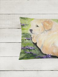 12 in x 16 in  Outdoor Throw Pillow Golden Retriever Canvas Fabric Decorative Pillow