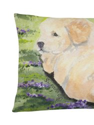 12 in x 16 in  Outdoor Throw Pillow Golden Retriever Canvas Fabric Decorative Pillow