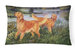 12 in x 16 in  Outdoor Throw Pillow Golden Retrievers Canvas Fabric Decorative Pillow