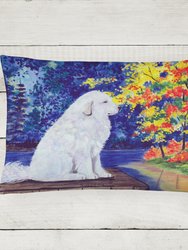 12 in x 16 in  Outdoor Throw Pillow Great Pyrenees Canvas Fabric Decorative Pillow