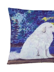 12 in x 16 in  Outdoor Throw Pillow Great Pyrenees Canvas Fabric Decorative Pillow